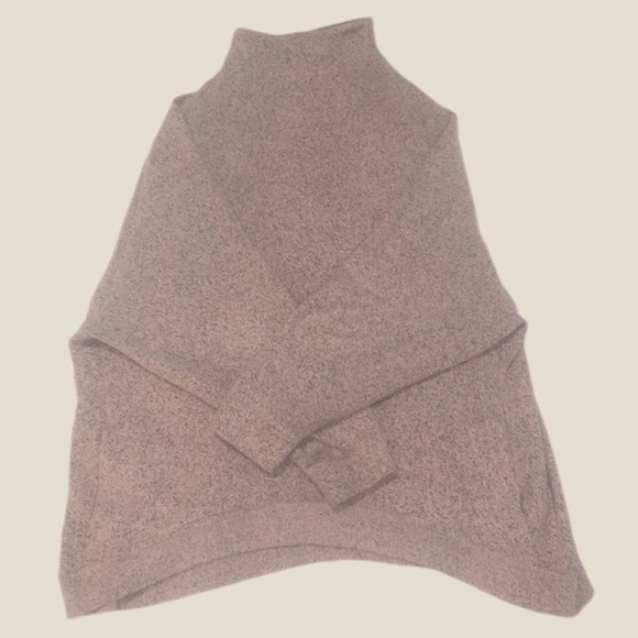 Free People Mock Neck Pocketed Sweater Pink - Picture 2 of 8